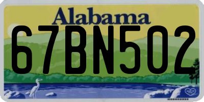 AL license plate 67BN502