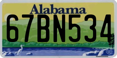 AL license plate 67BN534