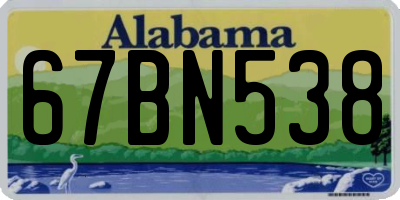 AL license plate 67BN538