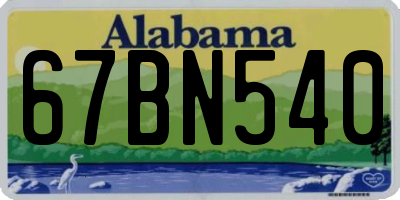 AL license plate 67BN540
