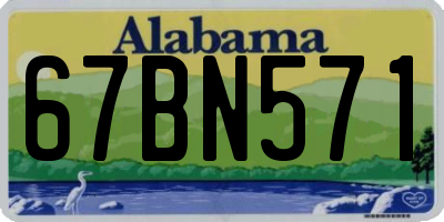 AL license plate 67BN571