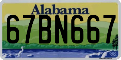 AL license plate 67BN667