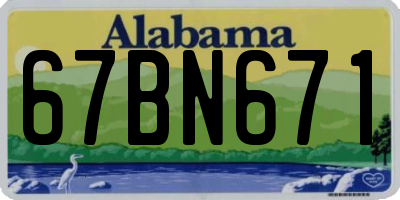 AL license plate 67BN671