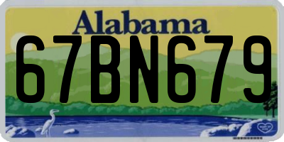 AL license plate 67BN679