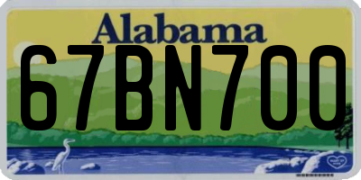 AL license plate 67BN700