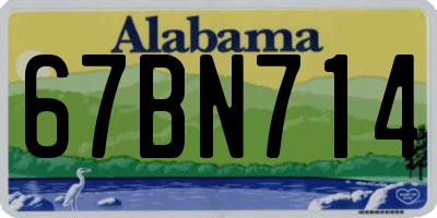 AL license plate 67BN714