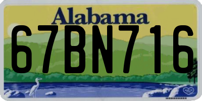 AL license plate 67BN716