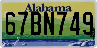 AL license plate 67BN749