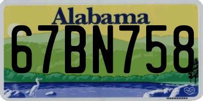 AL license plate 67BN758