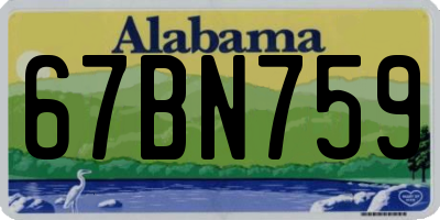 AL license plate 67BN759
