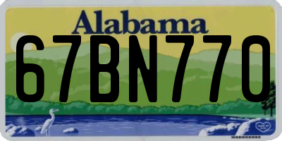 AL license plate 67BN770