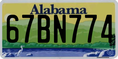 AL license plate 67BN774