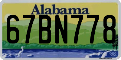 AL license plate 67BN778