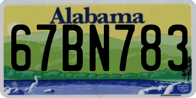 AL license plate 67BN783