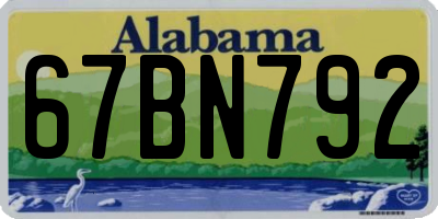 AL license plate 67BN792