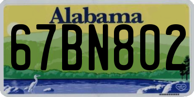 AL license plate 67BN802