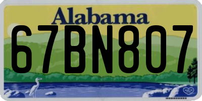 AL license plate 67BN807