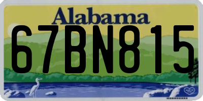 AL license plate 67BN815