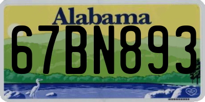 AL license plate 67BN893
