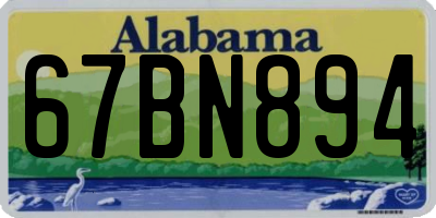 AL license plate 67BN894