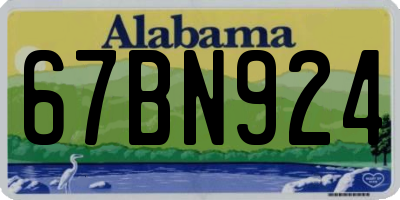 AL license plate 67BN924