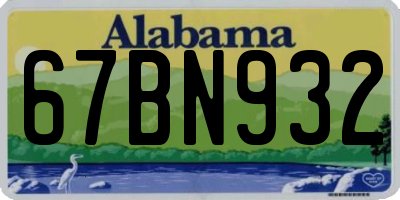 AL license plate 67BN932
