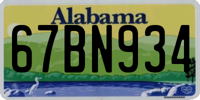AL license plate 67BN934
