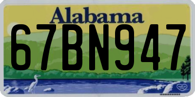 AL license plate 67BN947