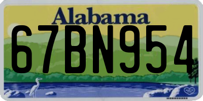 AL license plate 67BN954