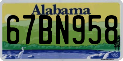 AL license plate 67BN958