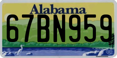 AL license plate 67BN959