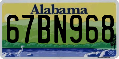 AL license plate 67BN968