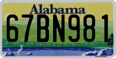 AL license plate 67BN981