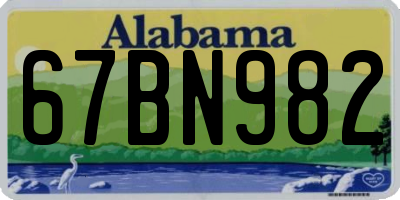 AL license plate 67BN982