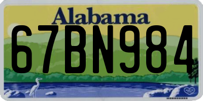 AL license plate 67BN984