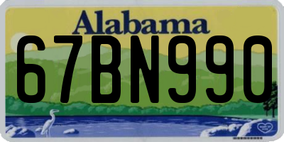AL license plate 67BN990