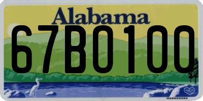 AL license plate 67BO100