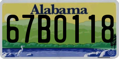 AL license plate 67BO118