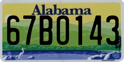 AL license plate 67BO143
