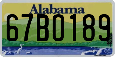 AL license plate 67BO189