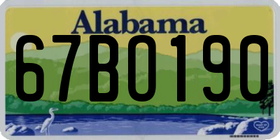 AL license plate 67BO190