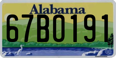 AL license plate 67BO191