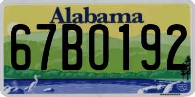 AL license plate 67BO192