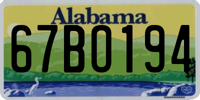 AL license plate 67BO194