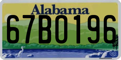 AL license plate 67BO196