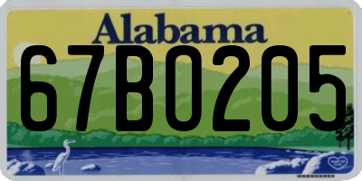 AL license plate 67BO205