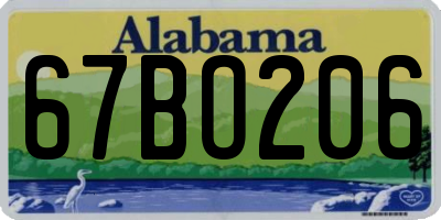 AL license plate 67BO206