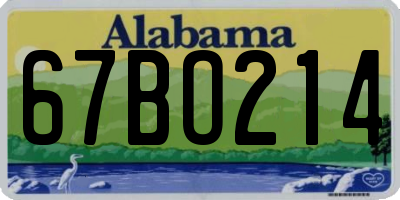 AL license plate 67BO214