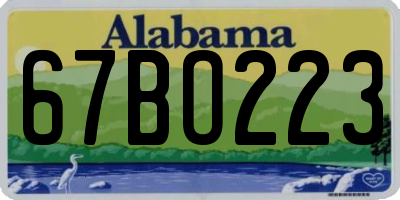 AL license plate 67BO223