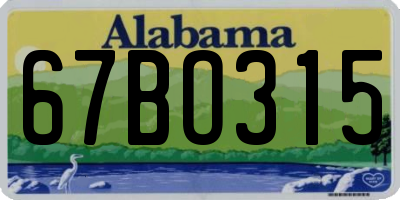 AL license plate 67BO315